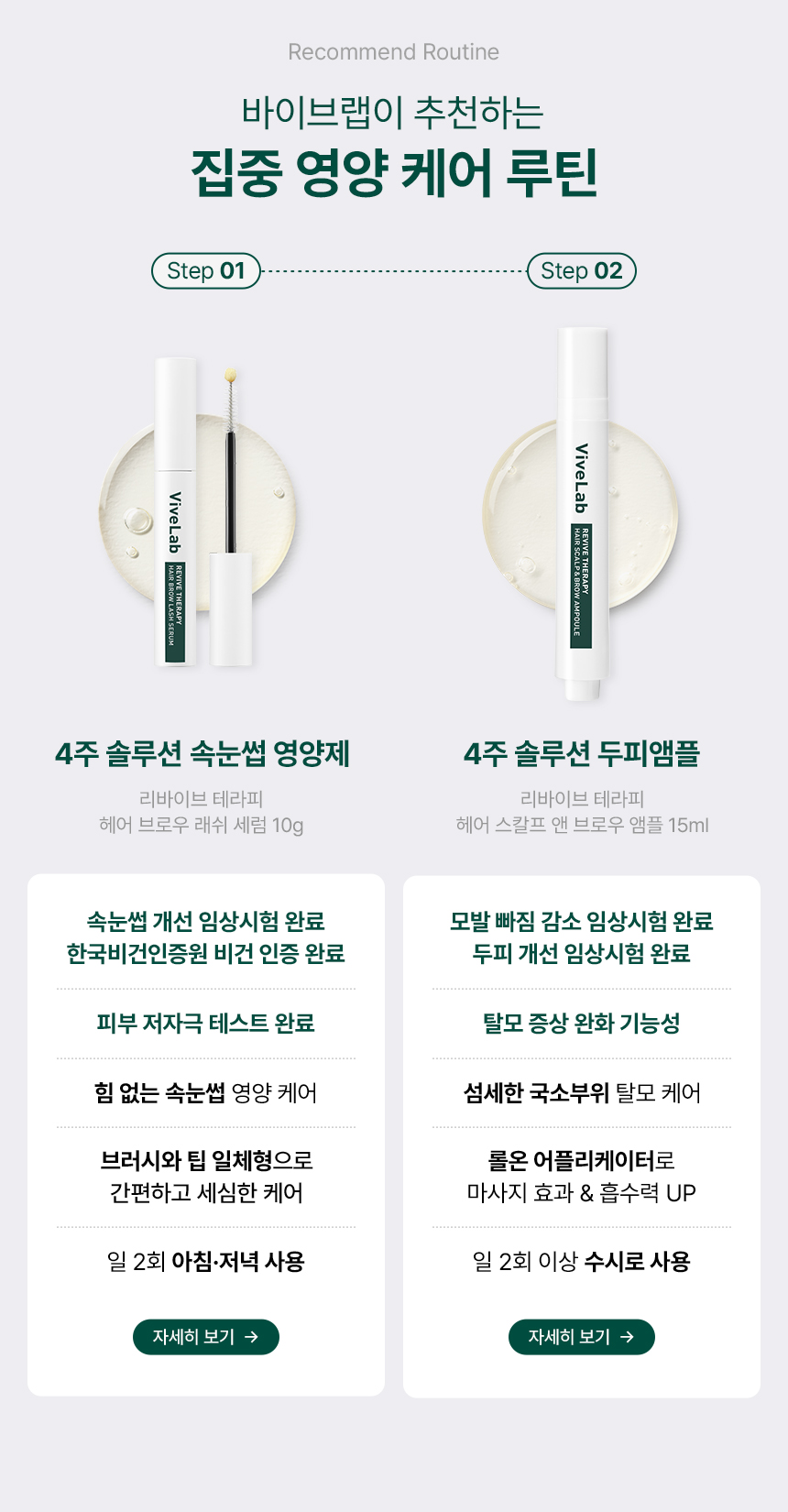 VIVELAB Hair Brow Lash Serum & Scalp Brow Ampoule Set - description 2
