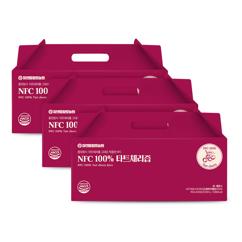 참앤들황토농원 NFC 100% 타트체리즙 70ml 3박스(총 90포)