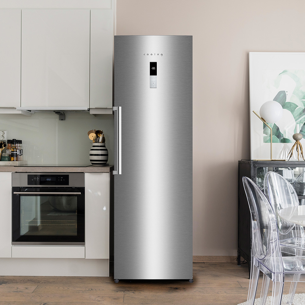 쿠잉 스탠드 냉동고 FR-N280 서랍형 소형 가정용 원룸 음쓰 실버