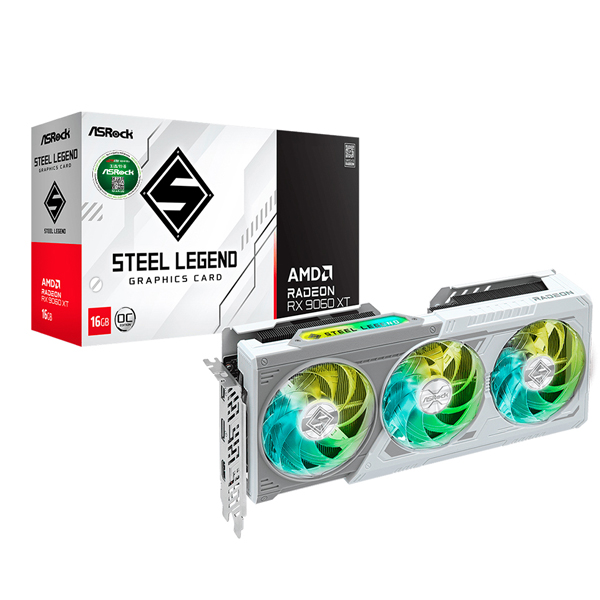 ASROCK RX 9060 XT, 게이밍 그래픽카드, PC 성능 향상, 스틸레전드 디자인, 고사양 게임, 부드러운 화면