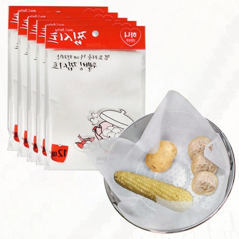 다회용 실리콘 찜시트 60매 위생 조리 김찜 만두 논스틱 : 용원몰7