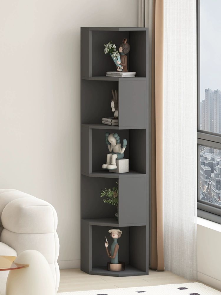 원목 코너 장식장 삼층 홈바 선반 술장 수납장 드레스룸 흰색 4층 120x30x30 조립식 - 상세 이미지 3