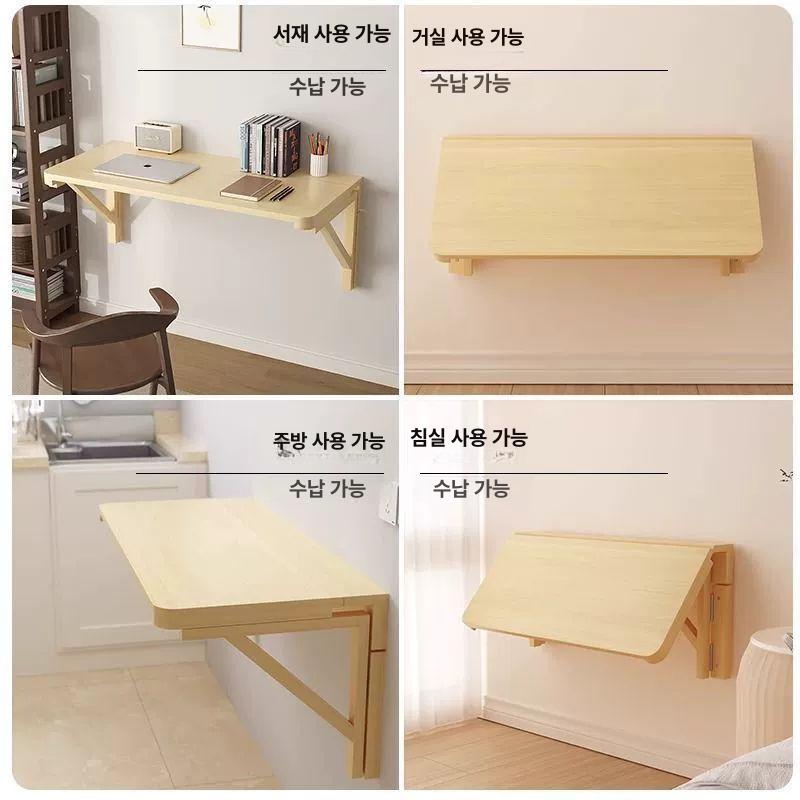 접이식 벽테이블 원목 스벽선반 식탁 벽걸이 다용도 4 실목 청기름 50x30 - 상세 이미지 3