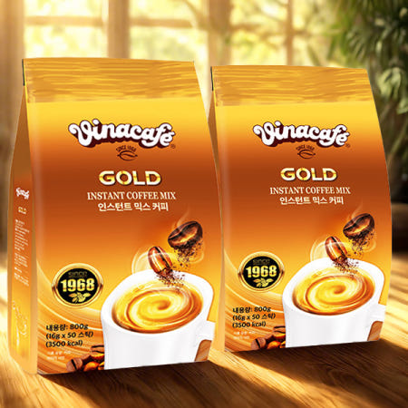 vinacafe 골드 커피믹스 베트남 인스턴트 비나카페 3 in 1 50T x2개 연유 곡물향 여행 선물