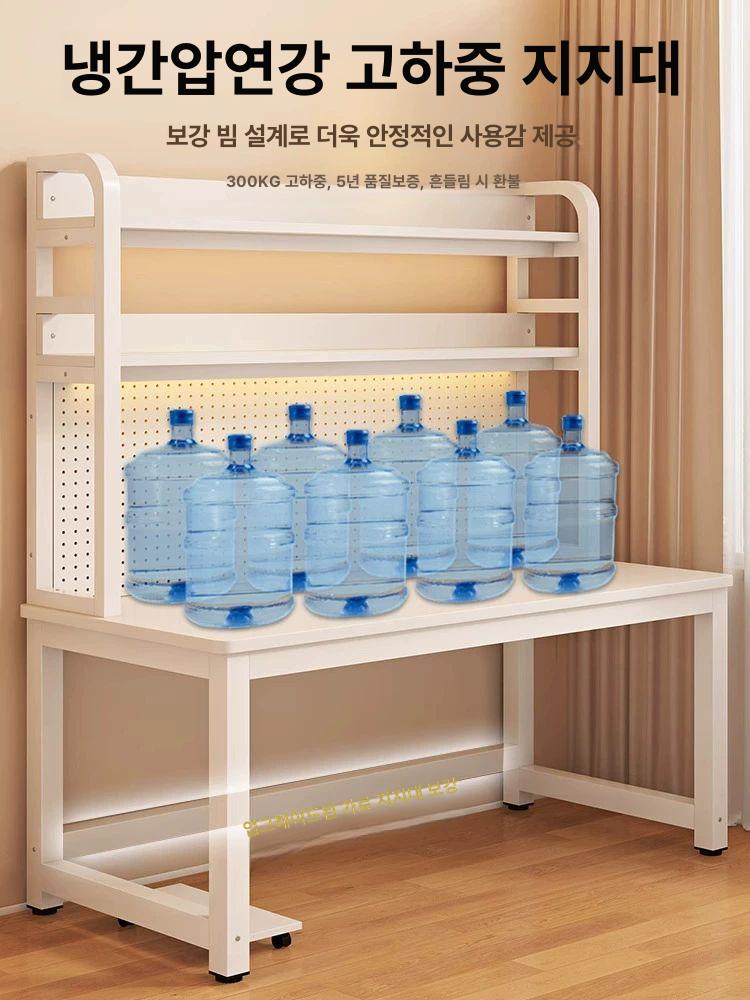 책상상부장 타공판 데스크탑 데스크 책장 철제 일체형 따뜻한 백색 100x60x174cm - 상세 이미지 2
