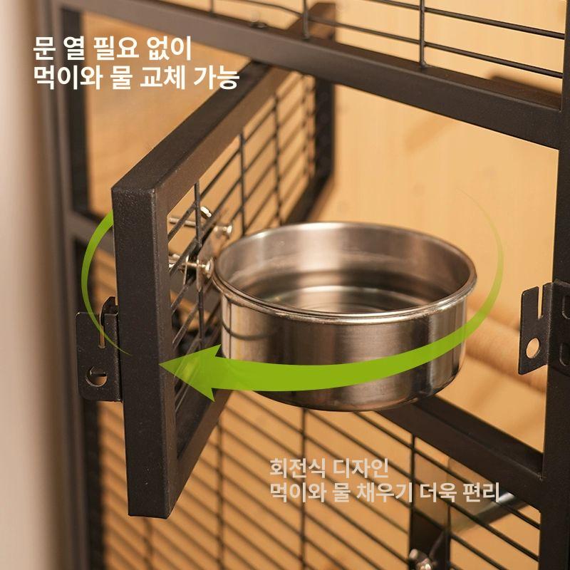 대형새장 바퀴 이동식 철제 버드케이지 사육장 둥지 구름속 새집-소형-검정 상세페이지 참고 - 상세 이미지 3