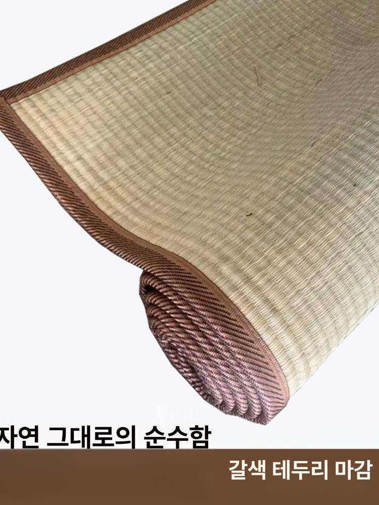 화문석 죽부인 왕골매트 만물상 시원한 테두리 제사 단색 초록색 테두리 A 80cmx190cm - 상세 이미지 4