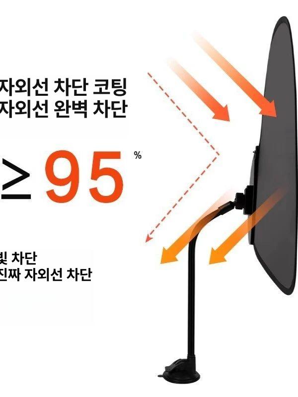 모니터 햇빛가리개 컴퓨터 데스크탑 화면 차양막 차량용 상쾌한 초록색 흡착형 - 상세 이미지 5