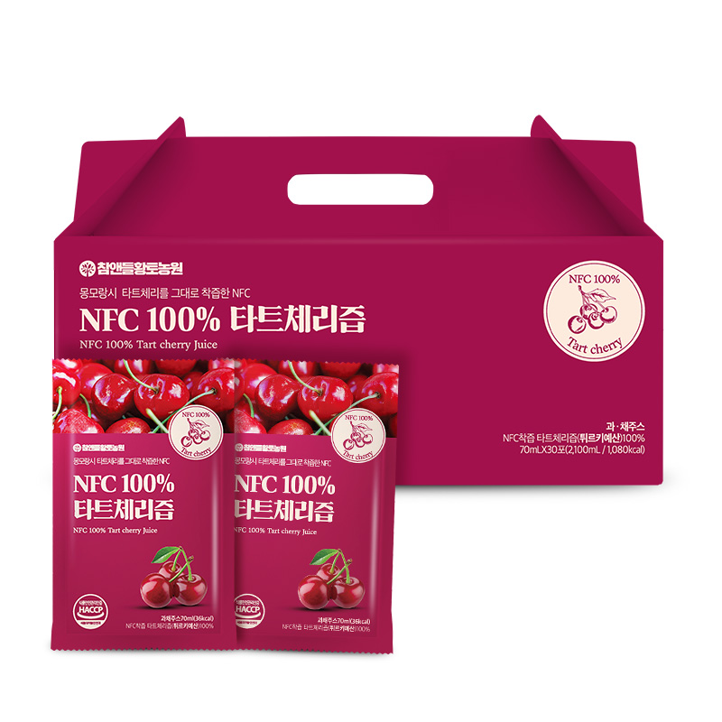 참앤들황토농원 타트체리 주스 착즙 원액 70ml, 30개