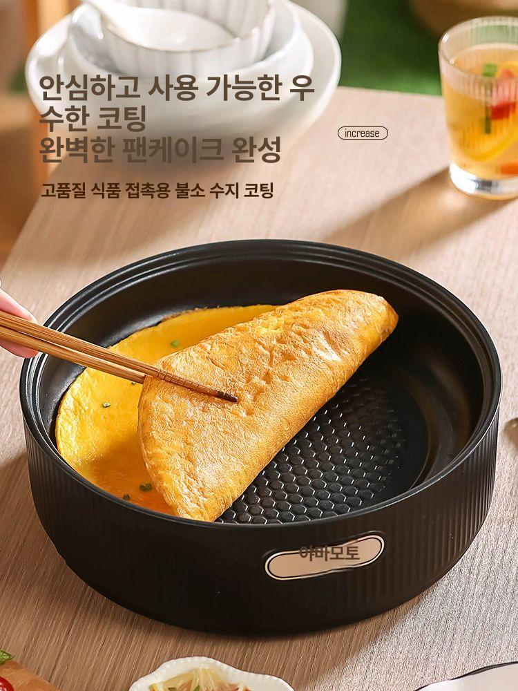 미니전기후라이팬 멀티 소형 삼겹살 자취 캠핑 1인용혼밥 검정색 26.5cm - 상세 이미지 4