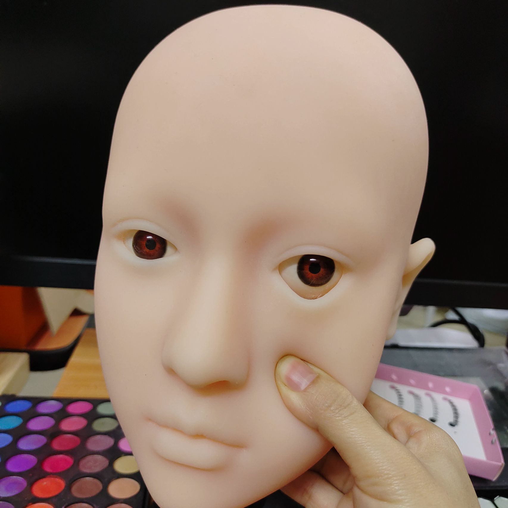 메이크업 연습 마네킹 두상 속눈썹 미용실 색조 화장 가발 - 상세 이미지 3