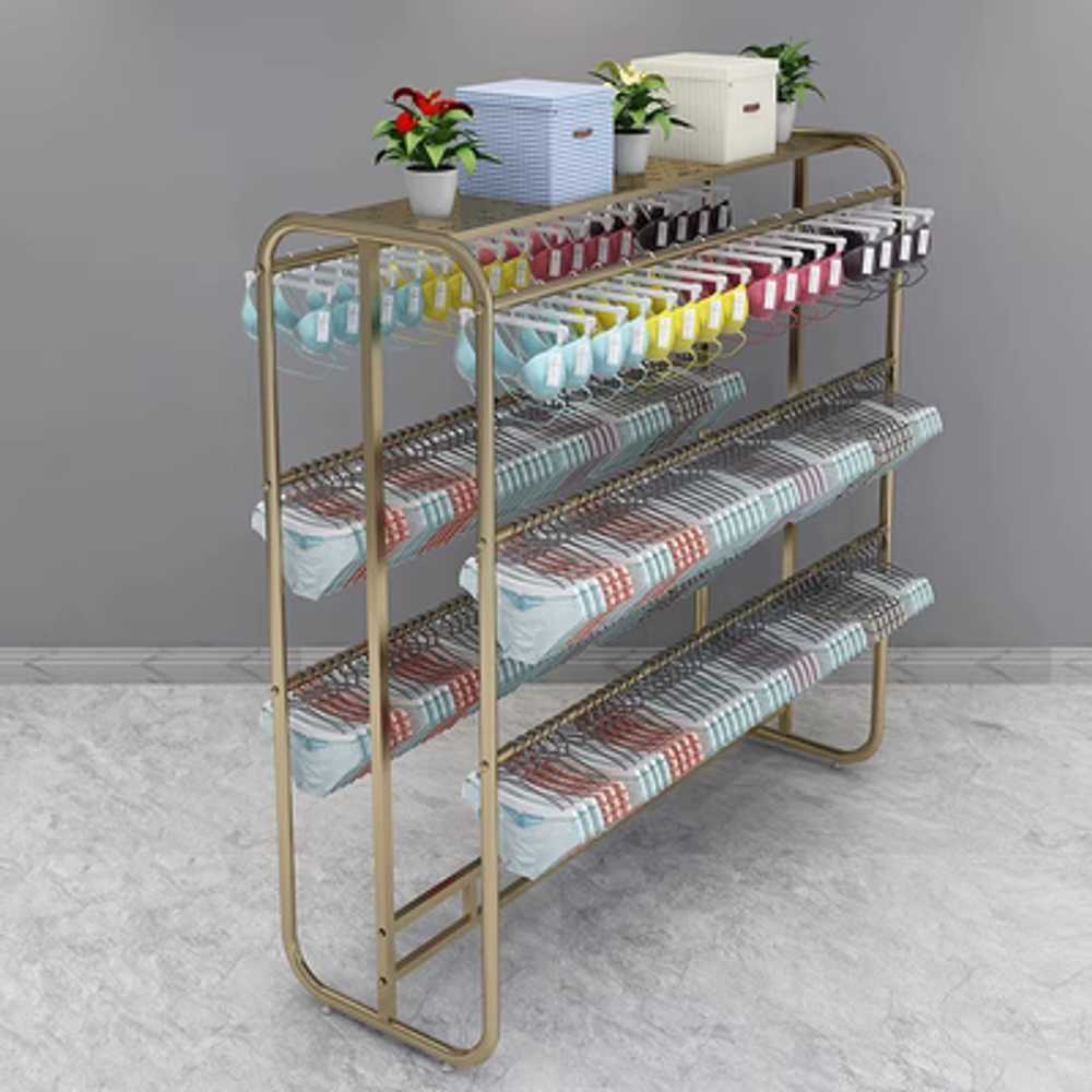 속옷 행거 매장용 진열대 수영복 전시 스탠드 걸이대 화이트 4단 100x50x150cm 이미지 6