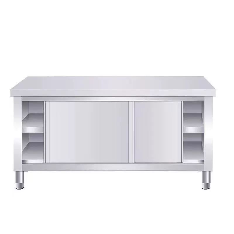 업소용 미닫이 조리대 수납장 주방선반 선반 식당 단통 상업 작업대 80x50x80cm - 상품 이미지