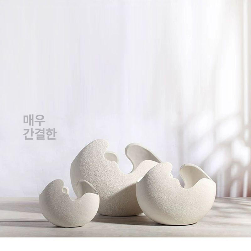 조약돌 화분 베란다 인테리어 홈가드닝 옥상 텃밭 도자기 소형 달걀껍질 꽃꽂이 - 상세 이미지 4