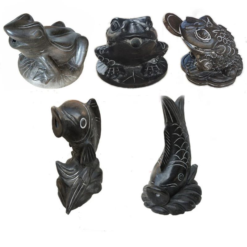 연못 돌두꺼비 분수대 세면대 조경석 개구리 조형물 개구리 블랙 직경 20 cm - 상품 이미지
