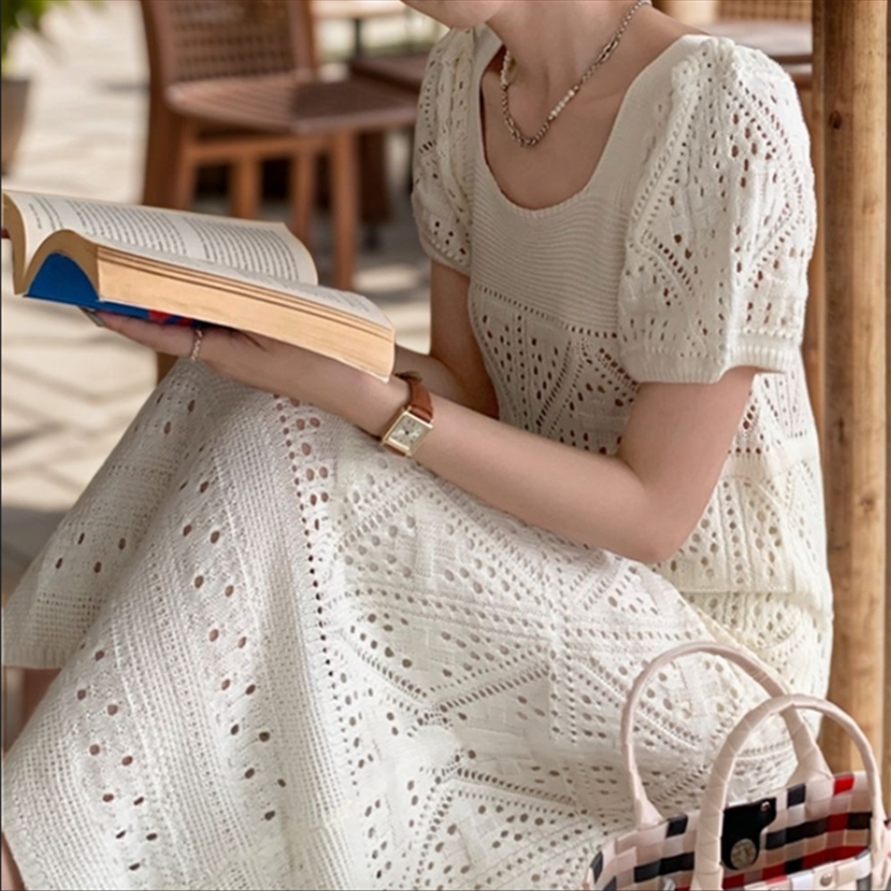 여름니트원피스 시스루 아일렛 크로쉐 제주도 유럽 여행 원피스