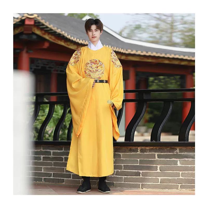 황룡포 황곤룡포 왕의상 사극 임금옷 코스프레 졸사 노란 보라색 대명 용포검은색 천 허리띠가짜 칼라 XL - 상세 이미지 5