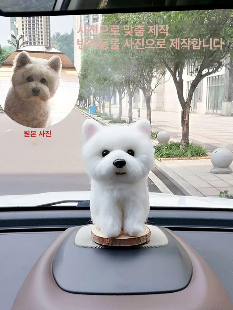 반려견 인형 강아지 주문제작 리얼 장식품 선물 고양이 강아지 고양이 실목 바닥판 - 상세 이미지 3