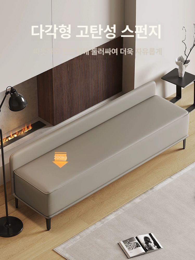 병원소파 대기실 보조의자 사무실 로비 벤치 카페 90 cm 길이 베이지 그레이오렌지 - 상세 이미지 2
