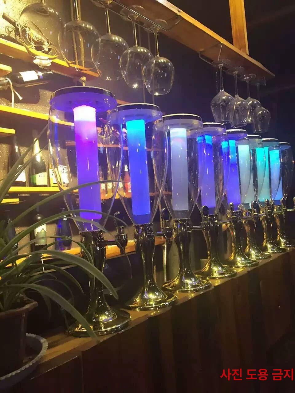 맥주 디스펜서 생맥주 화려한조명 LED 쏘맥 타워 1.5L 무조명 랜덤 색상 - 상세 이미지 4