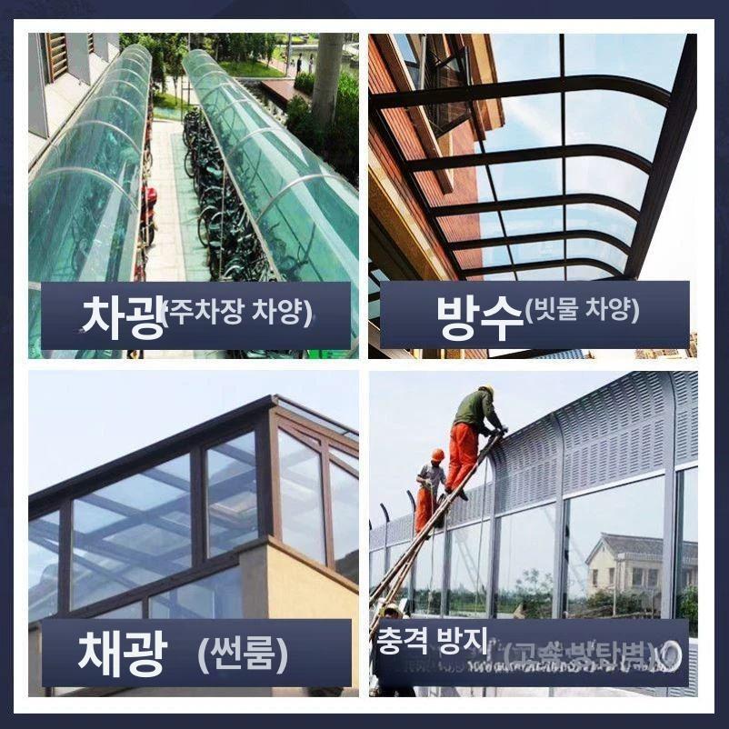 플라스틱 빗물받이 투명 슬레이트 창문 옥상 캐노피 1m 너비 0.8mm 두께 전체 투명 - 상세 이미지 4