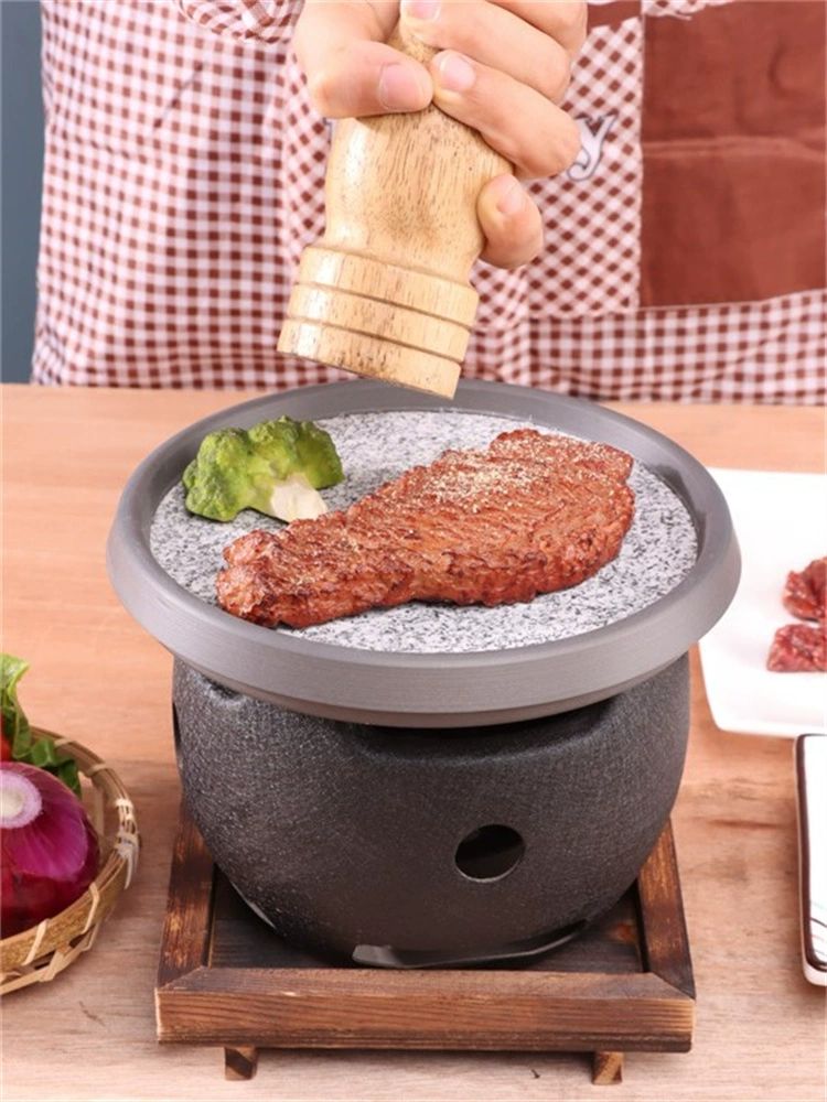 일본식 화로 화로대 바베큐 숯불 1인 그릴 꼬치 혼합 15cm 알루미늄 화로원형 석판