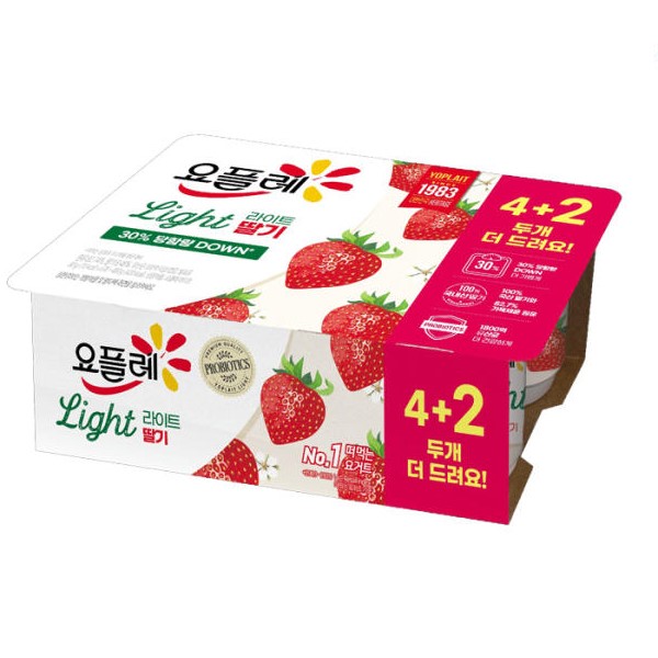 빙그레 요플레 라이트 딸기, 80g, 48개 - 상세 이미지 2