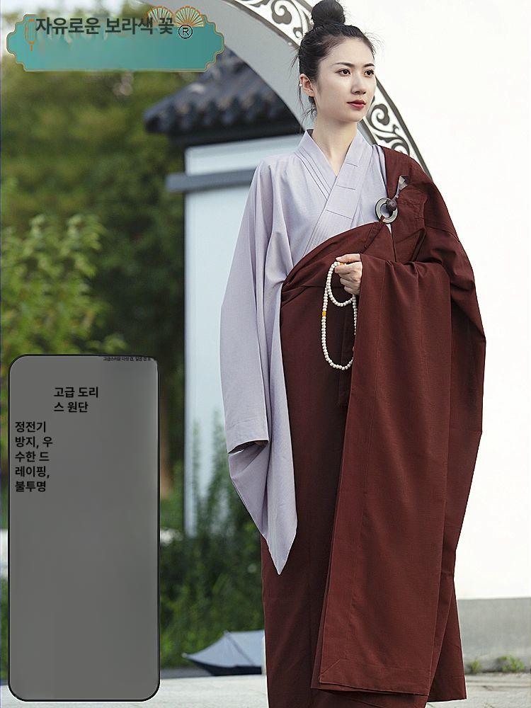 스님 법복 절복 의상 복장 명상 템플스테이 생활한복 오계복 한 벌의 천 갈색 오계를 실천한 35 키 150 cm - 상세 이미지 5