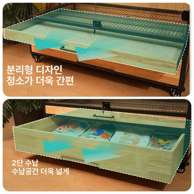 대형새장 바퀴 이동식 철제 버드케이지 사육장 둥지 구름속 새집-소형-검정 상세페이지 참고 - 상세 이미지 5