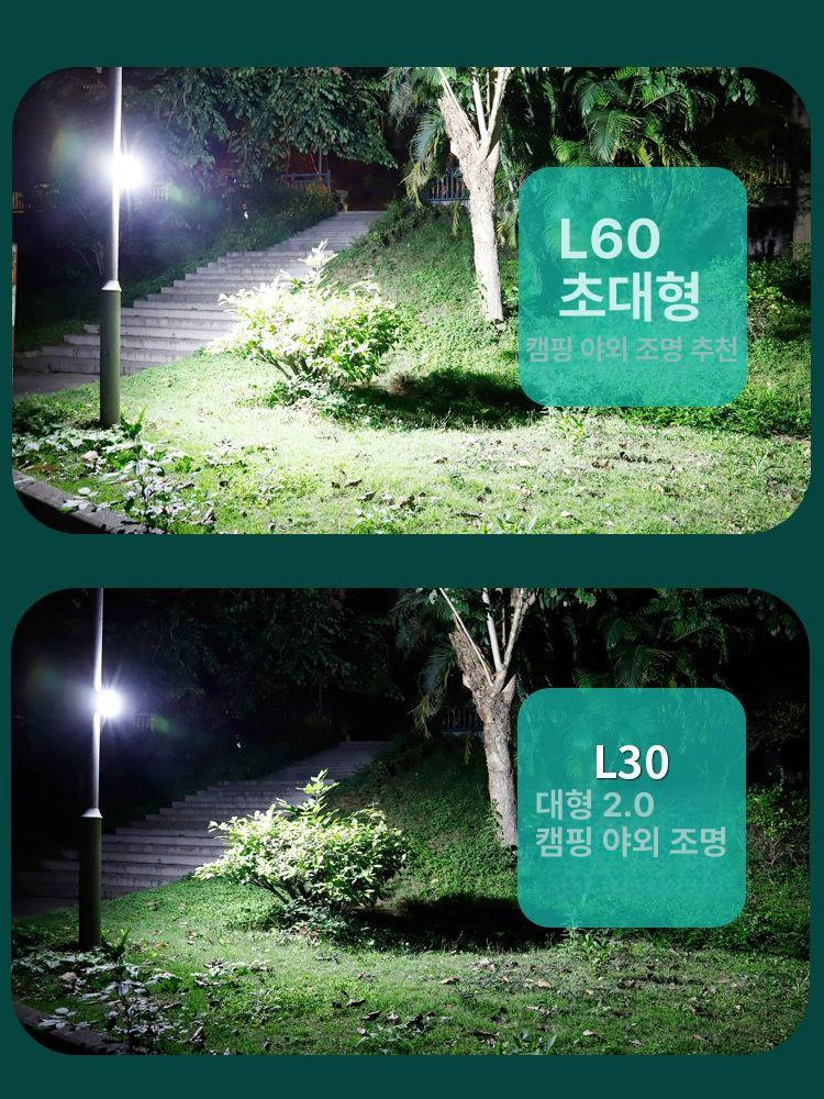 대형랜턴 LED 휴대용 보름달랜턴 램프 충전식 차박 Y60 리모컨-L60보다 리모컨 기능 추가 - 상세 이미지 3
