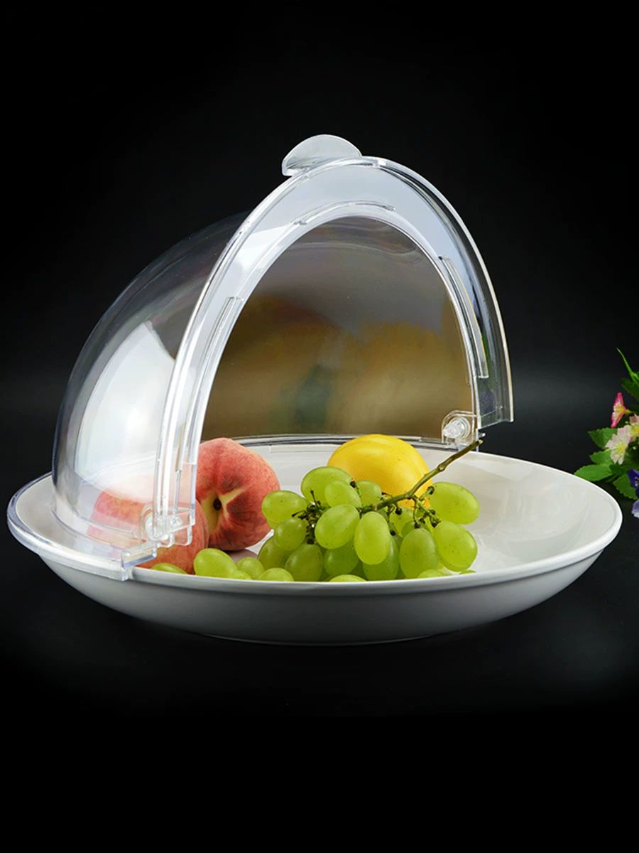 업소용 베이커리 뚜껑 케이크 아크릴 뷔페 더스트 커버 투명 뚜껑 원형 외경 D41cm 내경 35cm - 상세 이미지 4