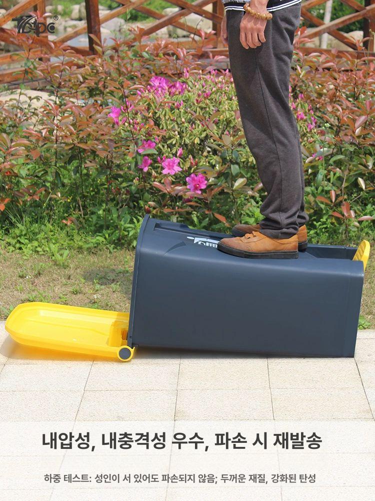 쓰레기통 업소용 대형 스텐휴지통 원형 학교 사각휴지통 회색통 노란뚜껑 15리터 강화형 - 상세 이미지 3