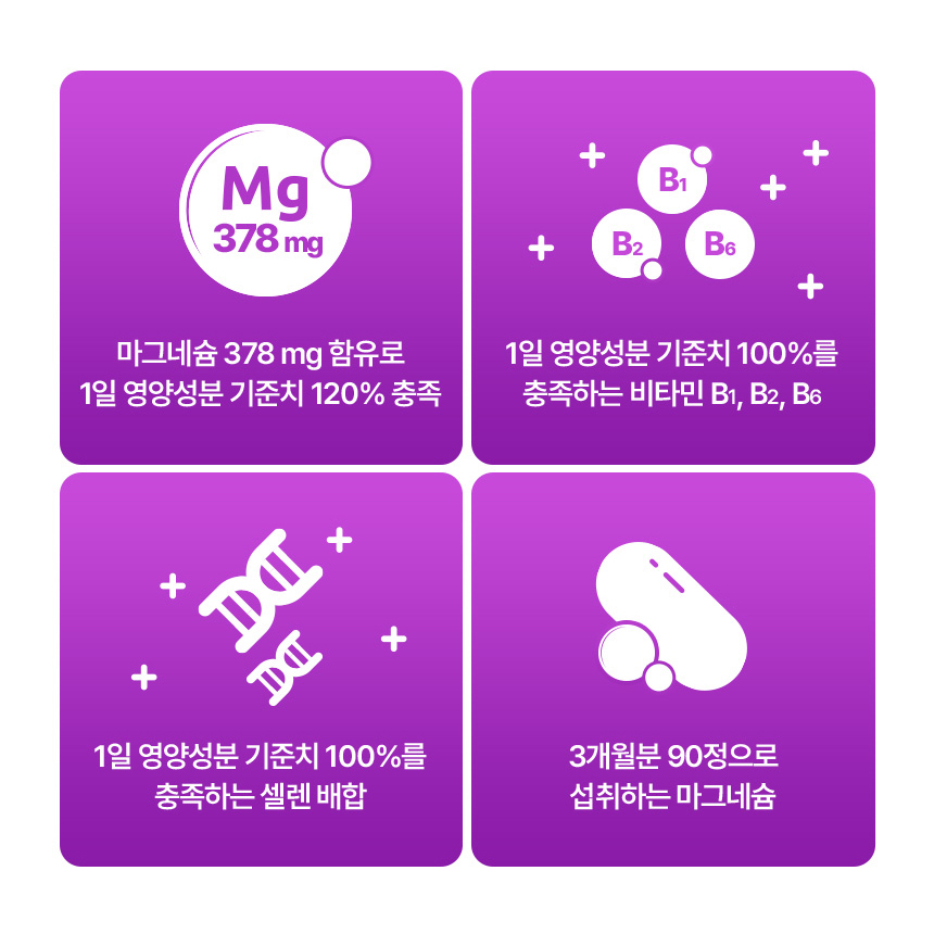 마그네슘 비타민B군 셀렌 90정, 1개 - 상세 이미지 3