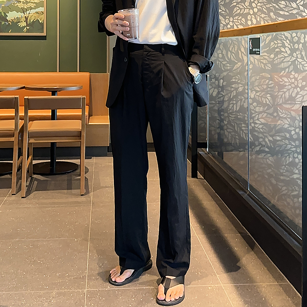 남자여름바지 나일론 밴딩 남자냉장고바지 남성린넨슬랙스