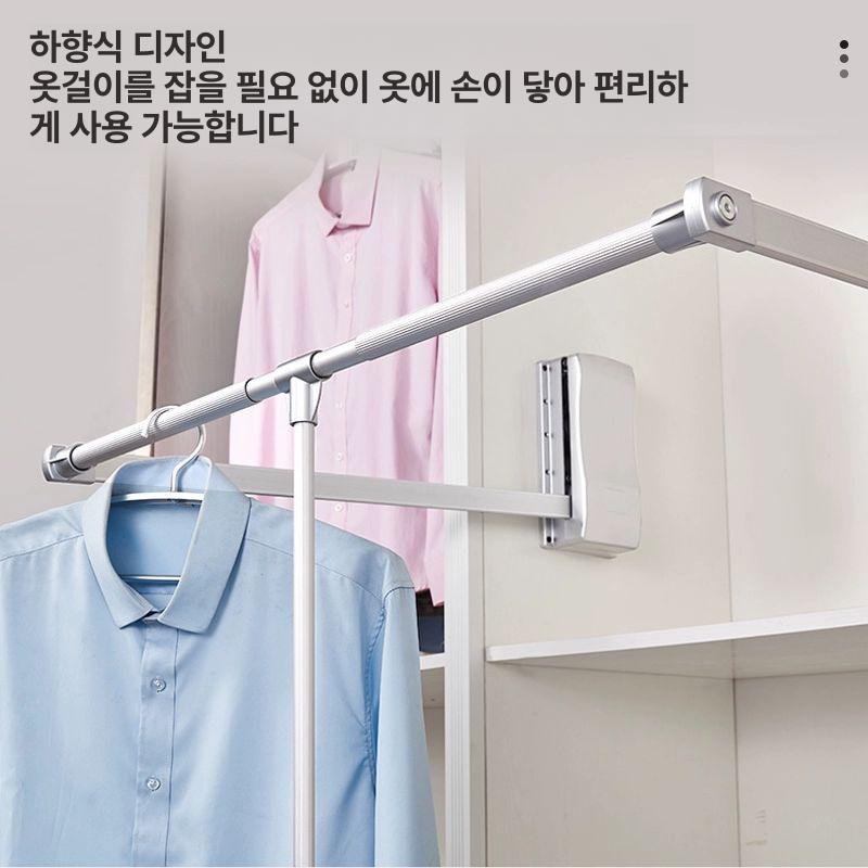 리프트 옷걸이 반자동 수납형 캐비닛 옷방 내부 공간절약 이중 버퍼 은색-550-700mm - 상세 이미지 3