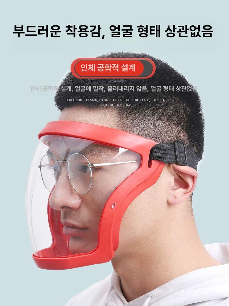 투명스모그라이딩마스크 김서림 비말 작업용 전면마스크 검정 프레임 투명 렌즈 일반형 - 상세 이미지 3