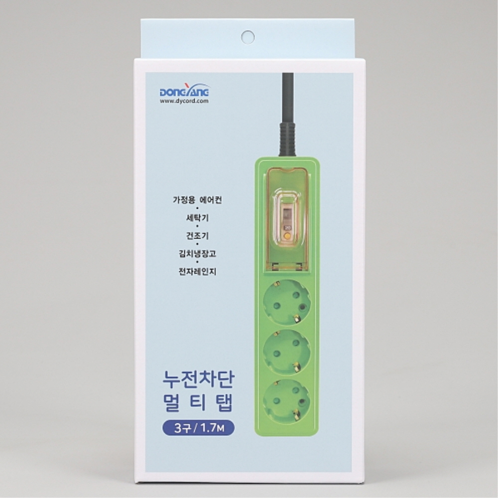 누전차단기 고용량 멀티탭 콘센트 3구 2호 1.7M 16A 동양전자산업 - 상세 이미지 4