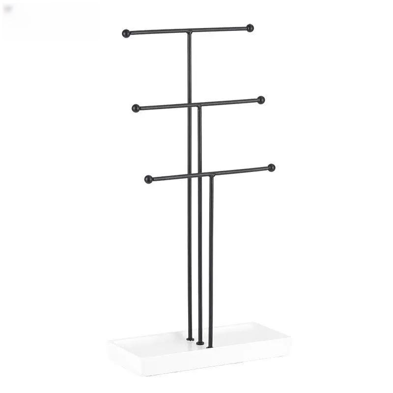 쥬얼리 3단 T형전시대 목걸이 팔찌 귀걸이 거치대 로즈골드 24x11.5x47cm - 상세 이미지 2