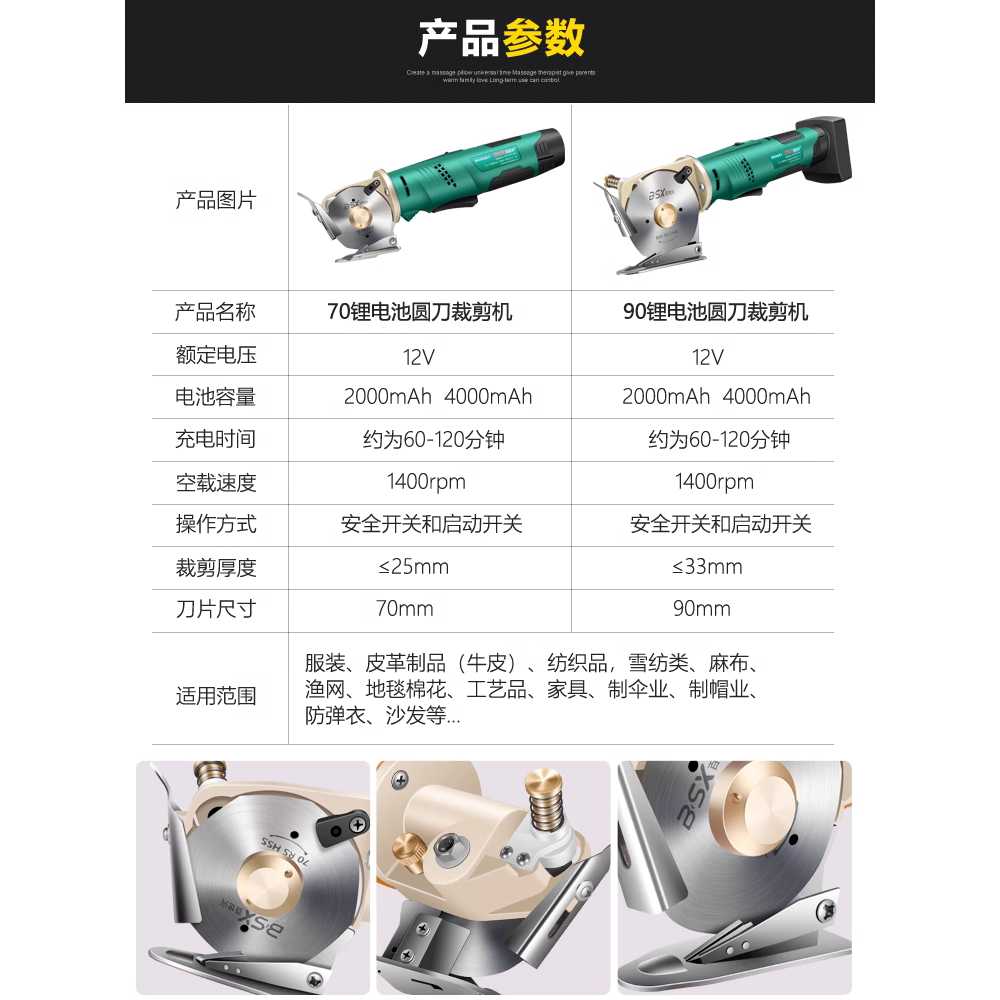 무선재단기 전동 가죽 커팅기 충전식 직물 카페트 책 70/2000mAh 2개 - 상세 이미지 4