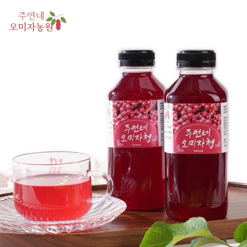 인제 오미자청 원액 엑기스 선물 500ml 1병+1병 GAP