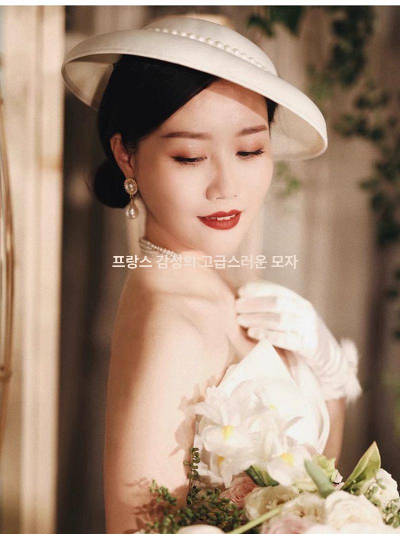 귀족모자 프랑스 공주풍 직경 연극무대 의상 머리장식 먹색 통용 사이즈 - 상세 이미지 4