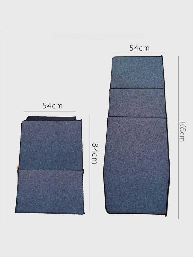 다기능 자동차 침대 조수석 캠핑 접이식 수면매트 휴대용 회색 코튼 린넨 3단-159cm - 상품 이미지