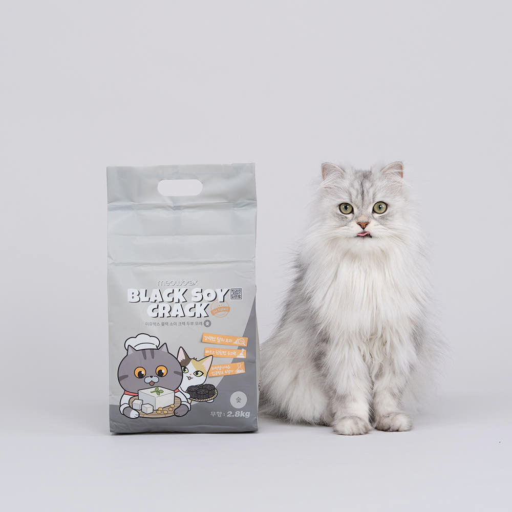 미유박스 크랙 두부모래 고양이모래 블랙소이, 2.8kg, 3개