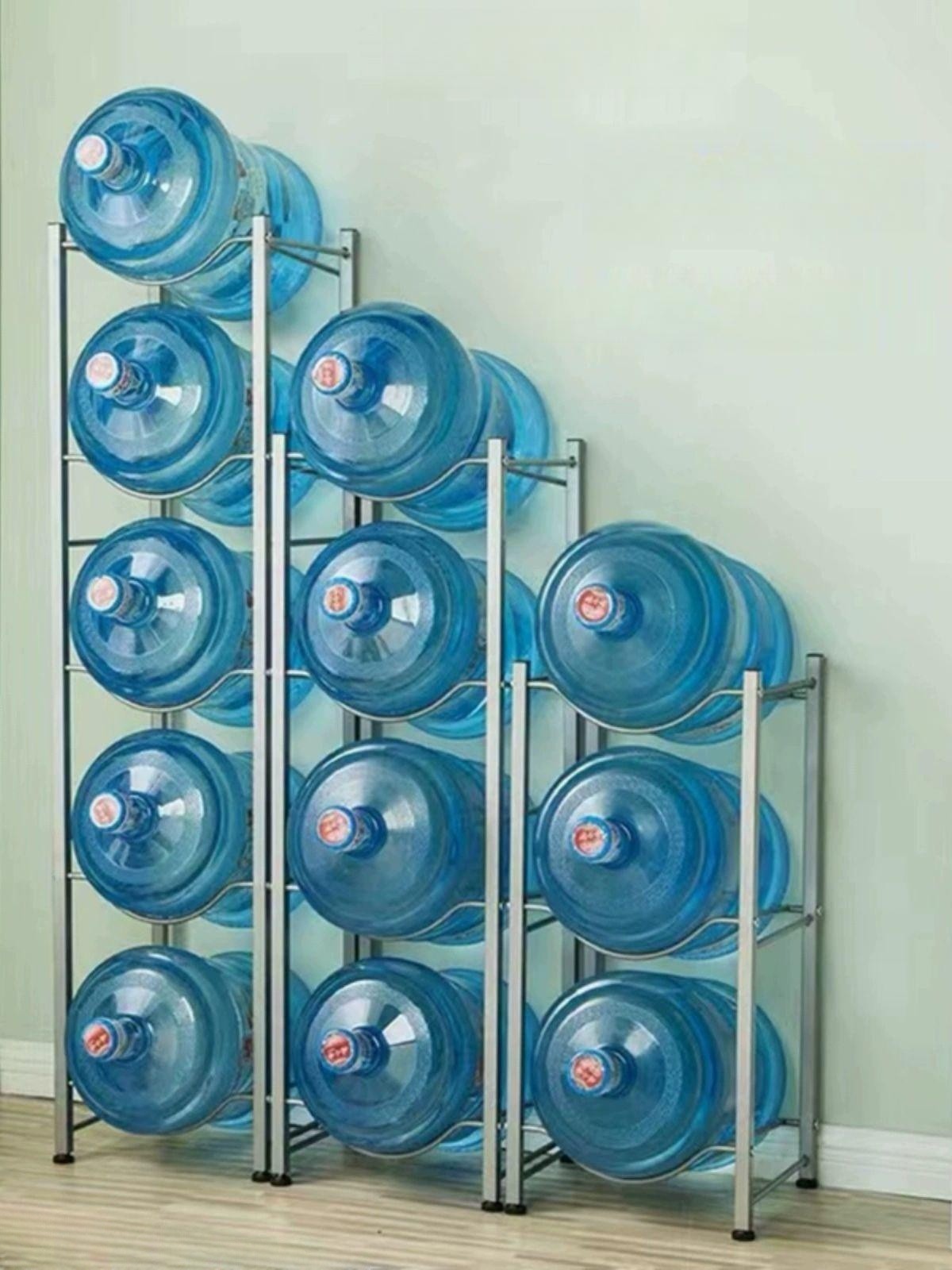 20리터 생수통 선반 정리대 탕비실 거치대 물통 보관대 16-20L 단일행 2층 흰색 2통 두꺼운 2-3-4-5층 25x25cm - 상품 이미지
