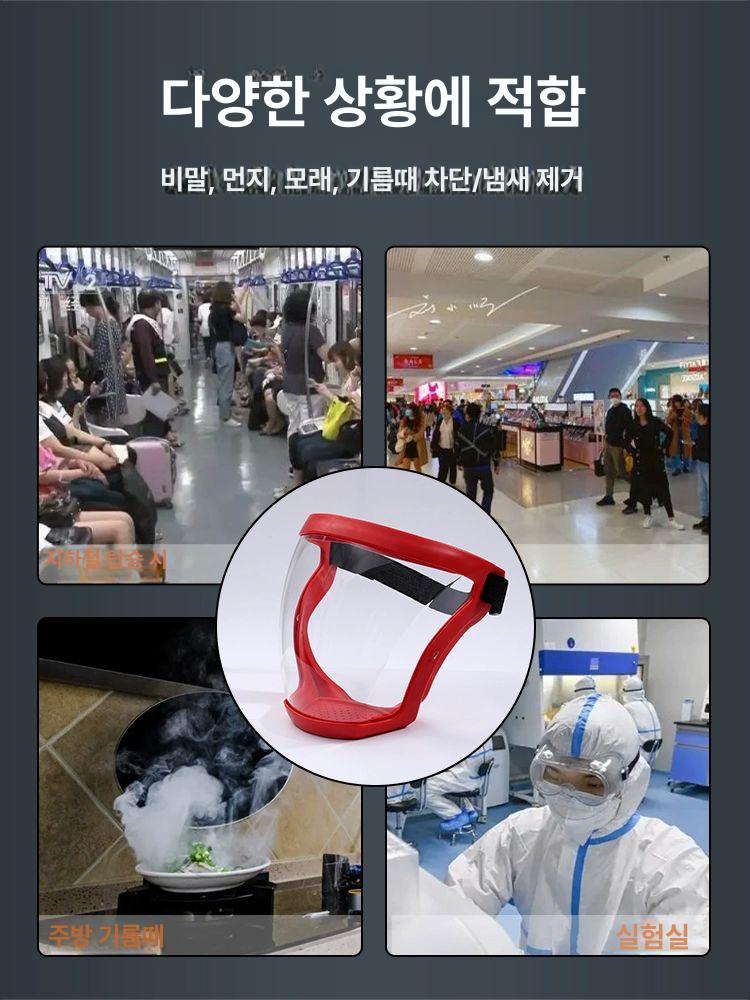 투명스모그라이딩마스크 김서림 비말 작업용 전면마스크 검정 프레임 투명 렌즈 일반형 - 상세 이미지 4