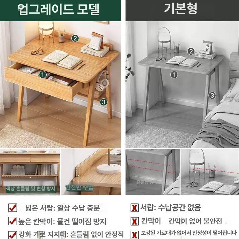원목 미니책상 자취방 엔틱책상 다크월넛 노트북 탁자 60cm 깊은 호두색-간편형 - 상세 이미지 5