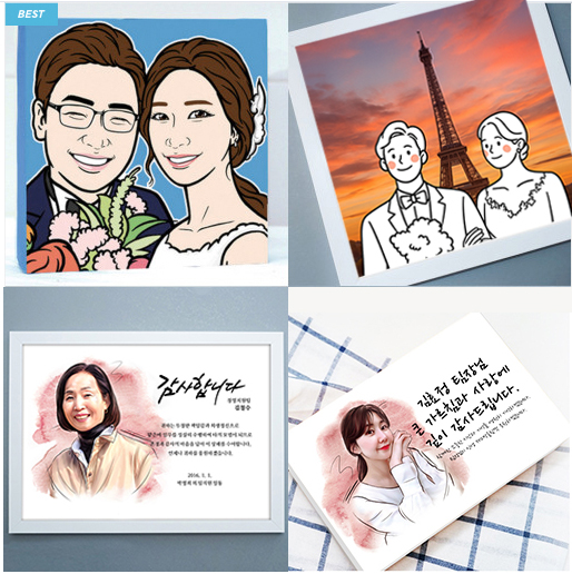 모네초상화 퇴직 감사패 주문제작 팝아트 초상화 캐리커쳐 감사패 퇴직기념패 - 상품 이미지