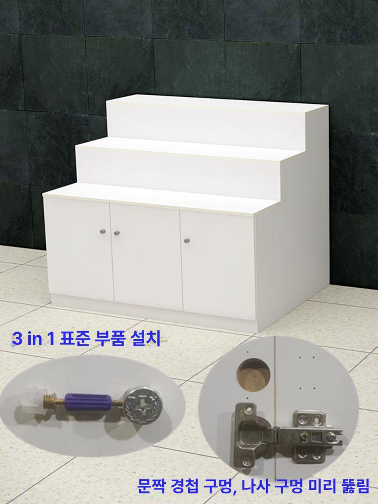 계단 전시대 진열대 단계형 수납 업소용 다용도 옷가게 2단계 길이800 폭500 높이900mm - 상세 이미지 5