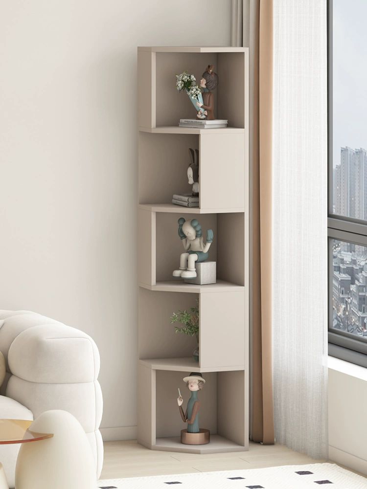 원목 코너 장식장 삼층 홈바 선반 술장 수납장 드레스룸 흰색 4층 120x30x30 조립식 - 상세 이미지 4