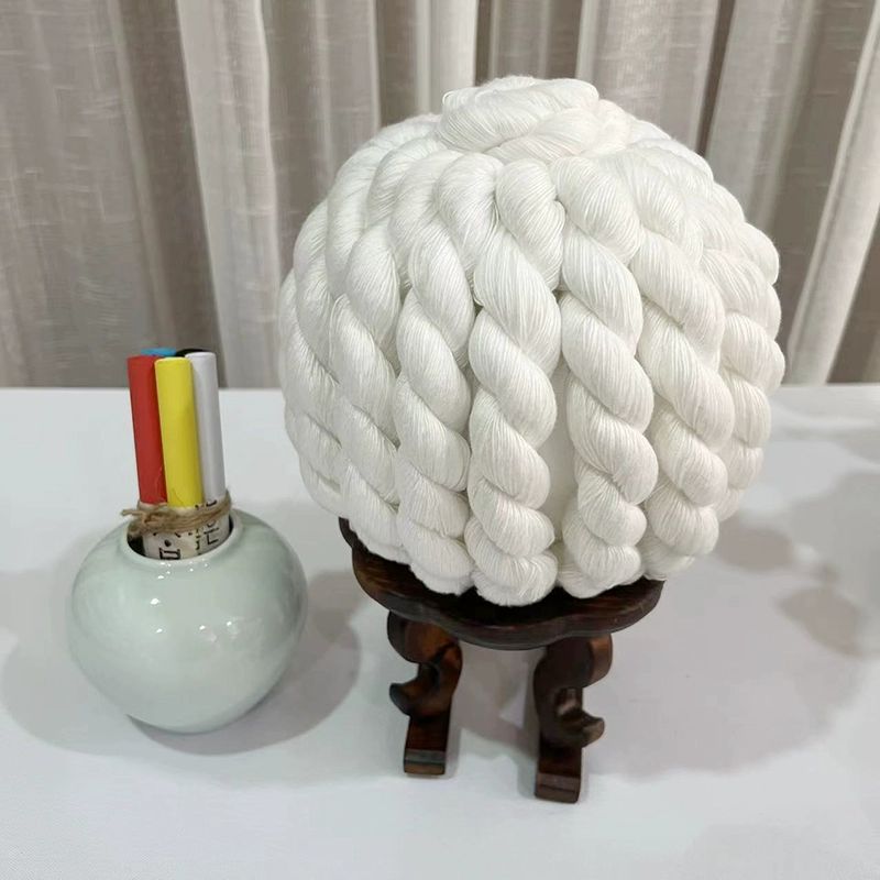 돌잔치 명주실 실타래 첫돌 흰색 백일상소품 무명실 돌상 작은 직경 약 17.5x높이 17.5cm - 상세 이미지 5